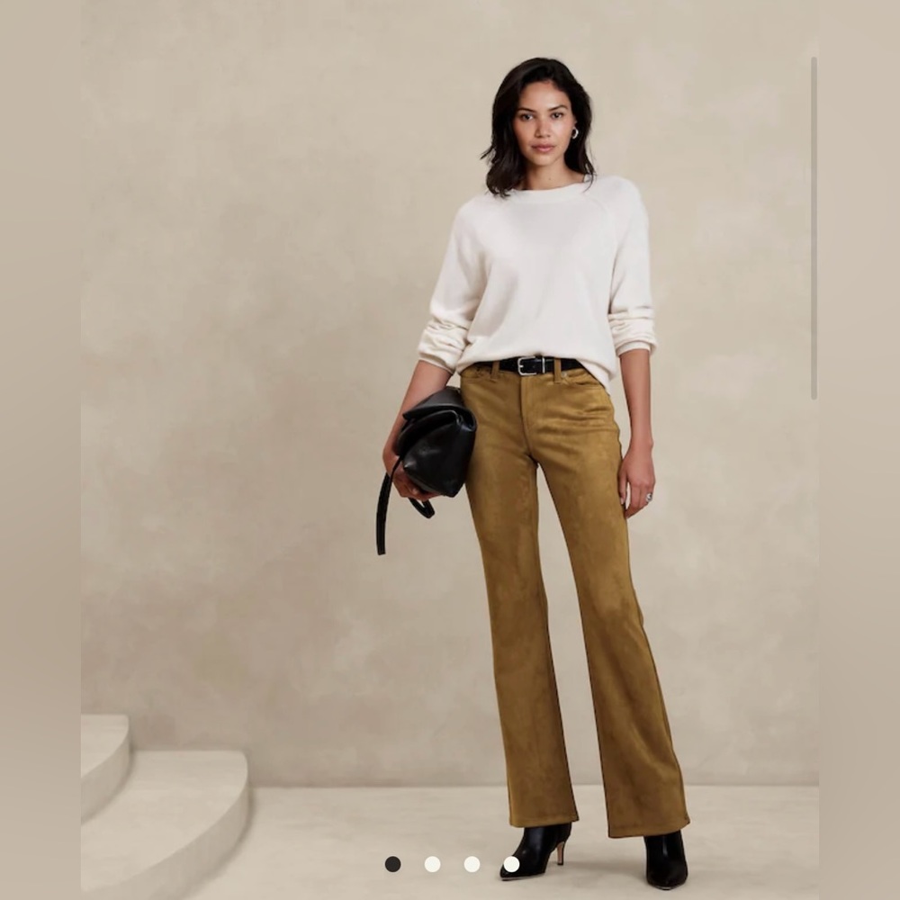 Banana Republic VEGAN SUEDE low rise bootcut jeans.